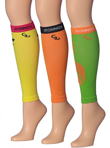 Calf Compression Sleeve 3-Pairs (12-14 mmHg is Best Athletic & Medical